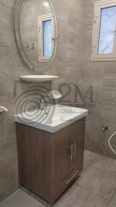 وحدة حوض MDF ميلامين مع مرايا بإضاءة ليد